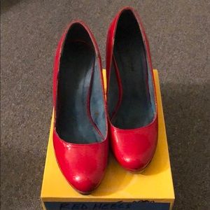 Anna Michelle patent leather red heels size 9